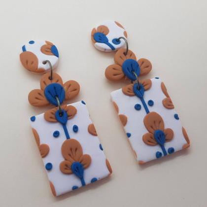 Dangle Florals Polymerclay Starebbe Earrings,..