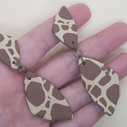 Big Brown Polymerclay Statement Earrings Polymer..